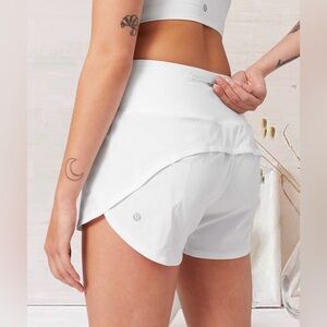 Like New! Lululemon 2024 Speed Up Short Sz. 12 White *High-Rise 4" Lined